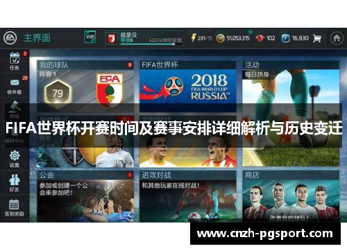 FIFA世界杯开赛时间及赛事安排详细解析与历史变迁